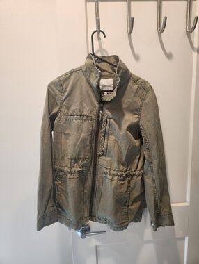 Madewell FLEET Light Olive Utility Zip Front Jacket